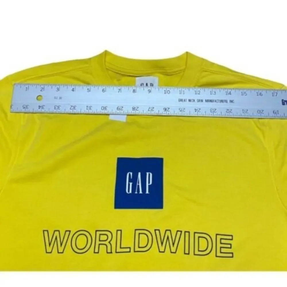 Gap‎ Sweatshirt Mens M Yellow Logo San Francisco California Bright Spring Pastel